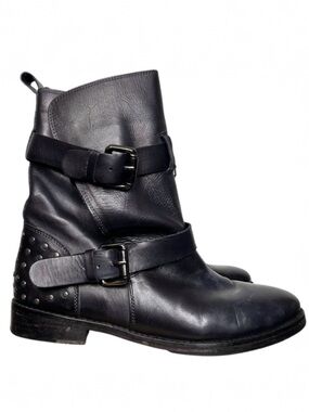 Vintage Foundry Co Sherry Boots 8 Black Studded Moto Biker Goth Punk